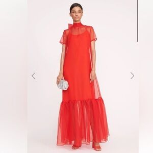 STAUD CALLUNA DRESS RED ROSE